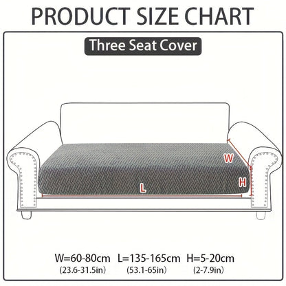 Jacquard Stretch Sofa Cover Non-Slip | Elastic Wear-Resistant Couch Slipcover, Polyester Jacquard Fabric, 1 to 4 Seat Sectional L-Shape, Armrest Backrest, Machine Washable