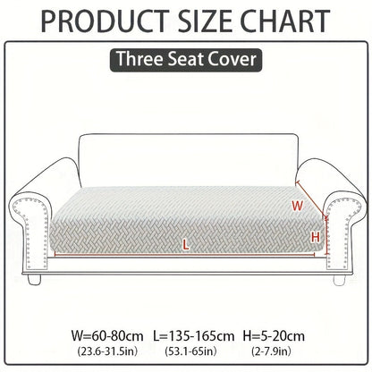 Jacquard Stretch Sofa Cover Non-Slip | Elastic Wear-Resistant Couch Slipcover, Polyester Jacquard Fabric, 1 to 4 Seat Sectional L-Shape, Armrest Backrest, Machine Washable