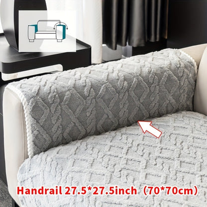 Plush Sofa Cover Couch Cover | Anti-Slip Pet Dog Friendly Velvet Sofa Mat, Single Two Three Four Seat, Backrest Armrest Pillow Cover, Living Room Bedroom Decor