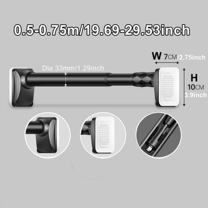 Telescopic Curtain Rod No Drill 15.75"-196.85" Adjustable Shower Curtain Rod 33mm for Large Windows
