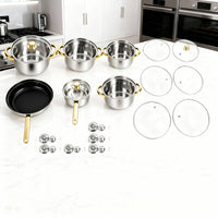 silvery 12-piece cookware set