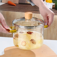 Yellow Handle Glass Pot