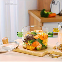 green handle glass pot