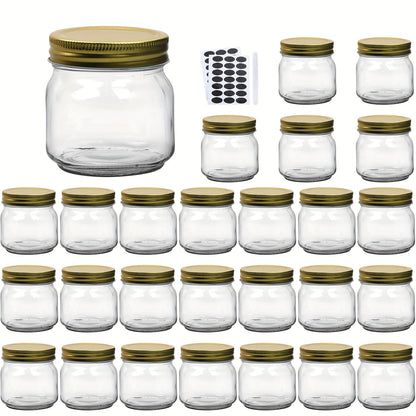 Mason Jars 8oz Glass Jars with Lids – 9/18/27/36 Pack Regular Mouth Canning Jars for Storage, Spices, Jelly, Jam, Honey & Caviar | Dishwasher Safe Spiral Lid Kitchen Storage Containers Set