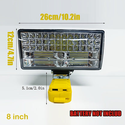 LED Work Light Compatible with DeWalt 20V Battery - 18W/84W Adjustable Floodlight, 4/8 Inch Portable Jobsite Light with USB & Type-C Ports, Angle Adjustable for Camping Automotive Repair Worksite