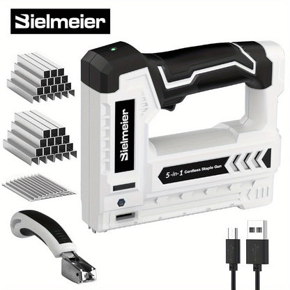 Cordless Stapler Brad Nailer 2-in-1 4V / 20V No Compressor – Lightweight with Battery, Charger & 1600pcs Nails & Staples, for Carpentry, Home Improvement, Upholstery & DIY – Multiple Colors & Upgrade Versions