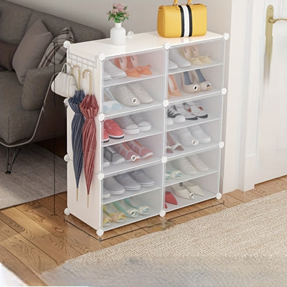 Shoe Rack Organizer Free Standing – Shoe Storage Cabinet for Boots, Slippers & High Heels | 2×6 / 3×8 Tier Shoe Shelf for Closet, Bedroom, Entryway & Hallway | White, Translucent & Black Options