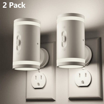LED Night Light Plug In Dusk to Dawn Sensor – 5-120LM Adjustable Brightness, 3 Color Temperatures, Modern Plug-In Night Lights for Hallway, Bedroom, Staircase, Bathroom & Toddler Room, 2 or 4 Pack