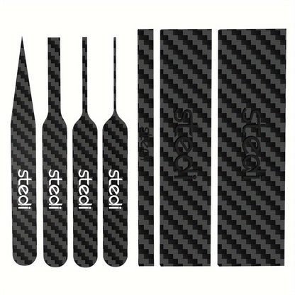Carbon Fiber Sanding Sticks Set of 7, Hobby Model Sanding Tools with 4 Detail Polishing Boards, 3 Sizes 3"x0.6" 3"x0.4" 3"x0.2" for Scale Models Miniatures Gunpla